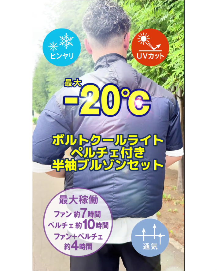 最大-20℃！ペルチェとファンのWで涼しい！
